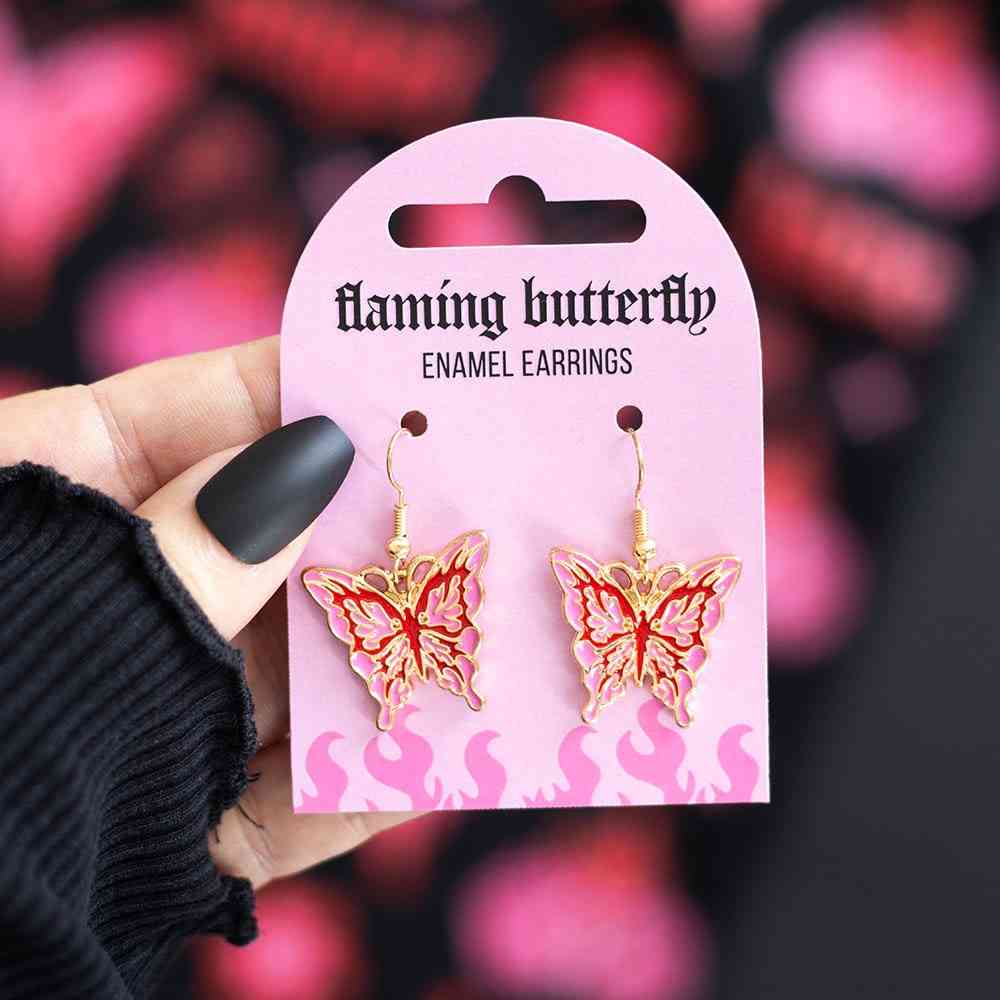 Something Different - Flaming Butterfly Earrings - Multicolours